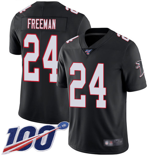 Atlanta Falcons Limited Black Men Devonta Freeman Alternate Jersey NFL Football 24 100th Season Vapor Untouchable